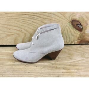 L.L. Bean Boots Womens 8.5M Light Gray Signature Suede Granny Ankle Bootie